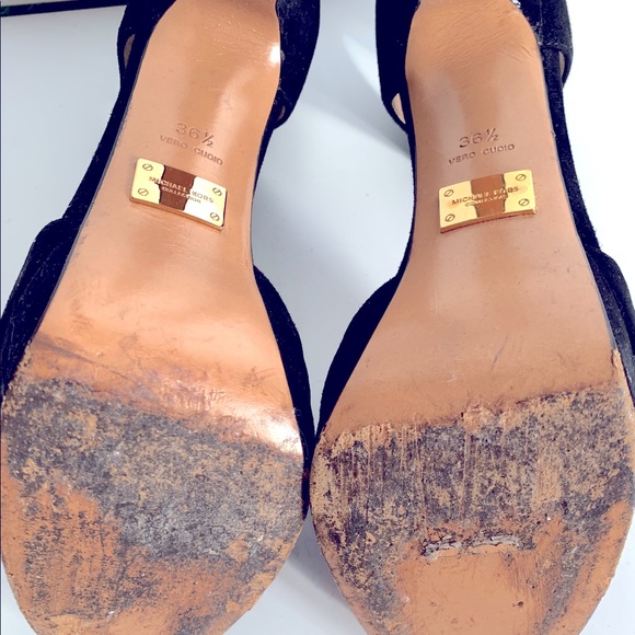 Worn Once Michael Kors Black Velvet Heels with Ankle Strap - Picture 7 of 7